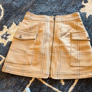 Madewell Camel Plaid Mini Skirt